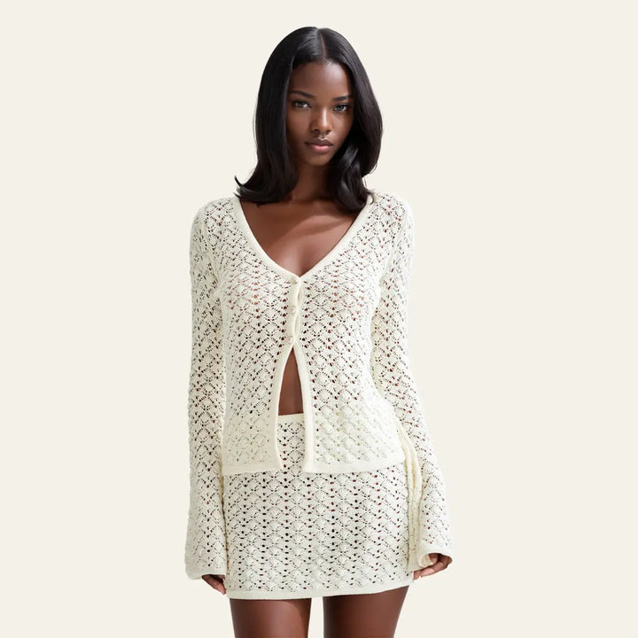 The Amalfi Crochet Knit Skirt Set
