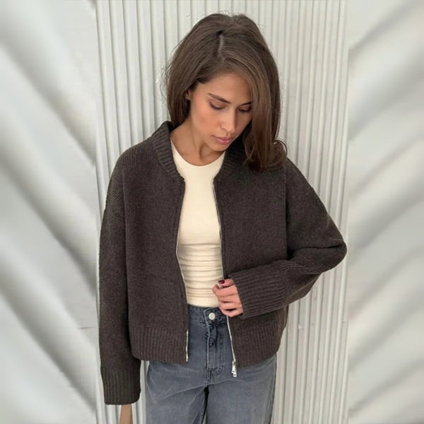 The Verona Knit Zip Cardigan