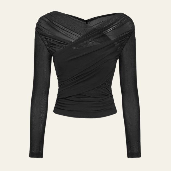 The Verona Mesh Wrap Top