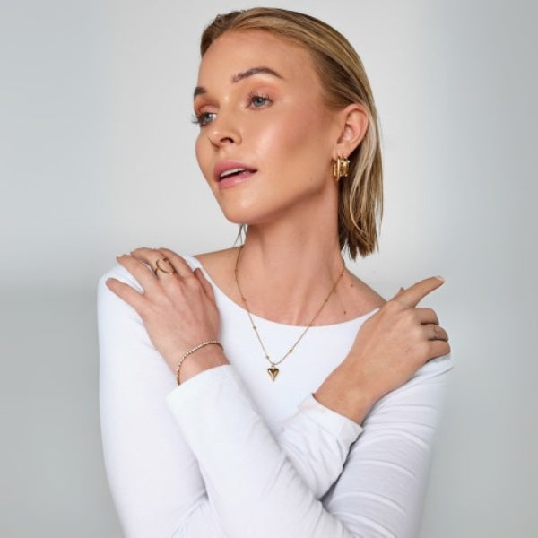 The Portofino Pearl Gold Hoop Earring