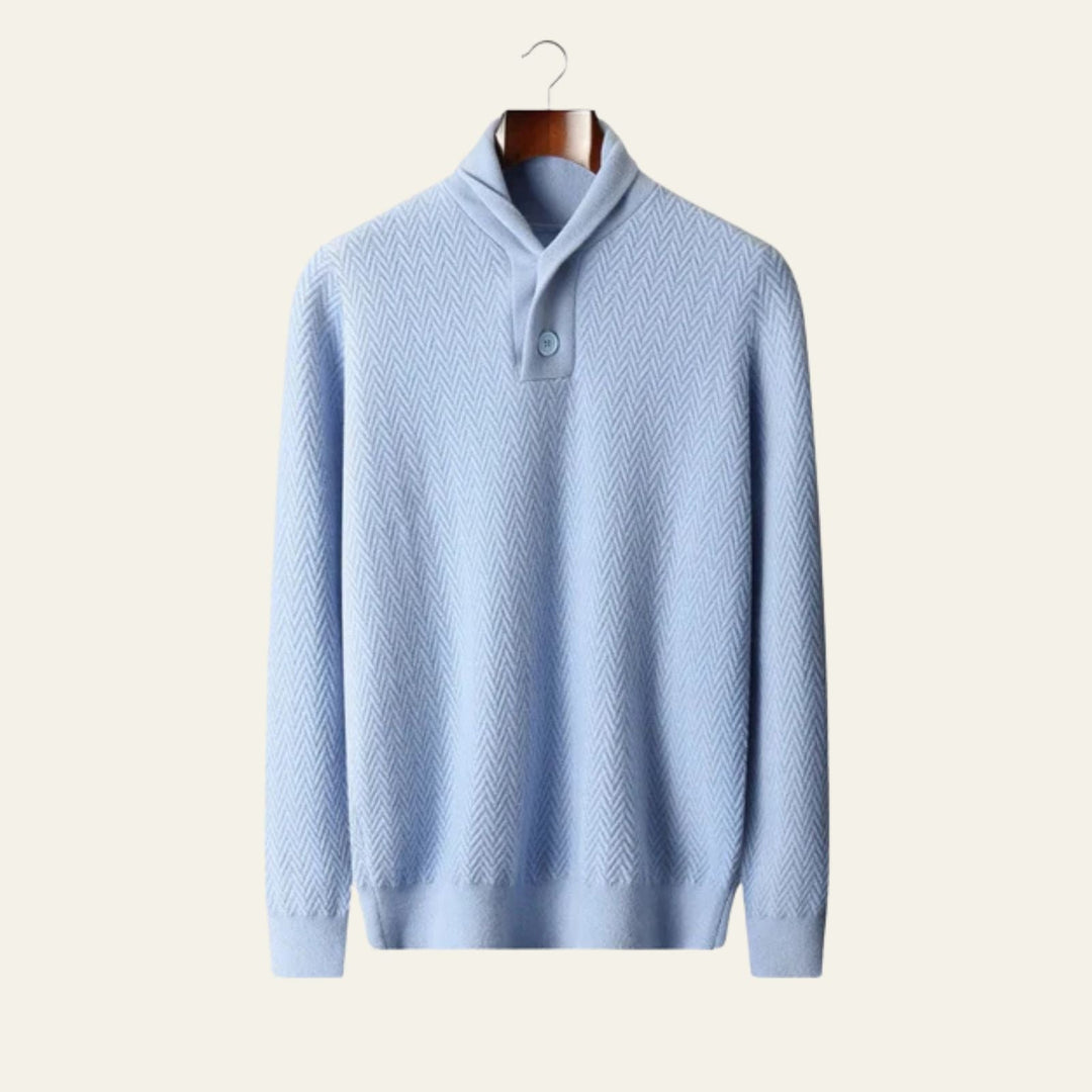 The Cortina Cashmere Zigzag Button Sweater