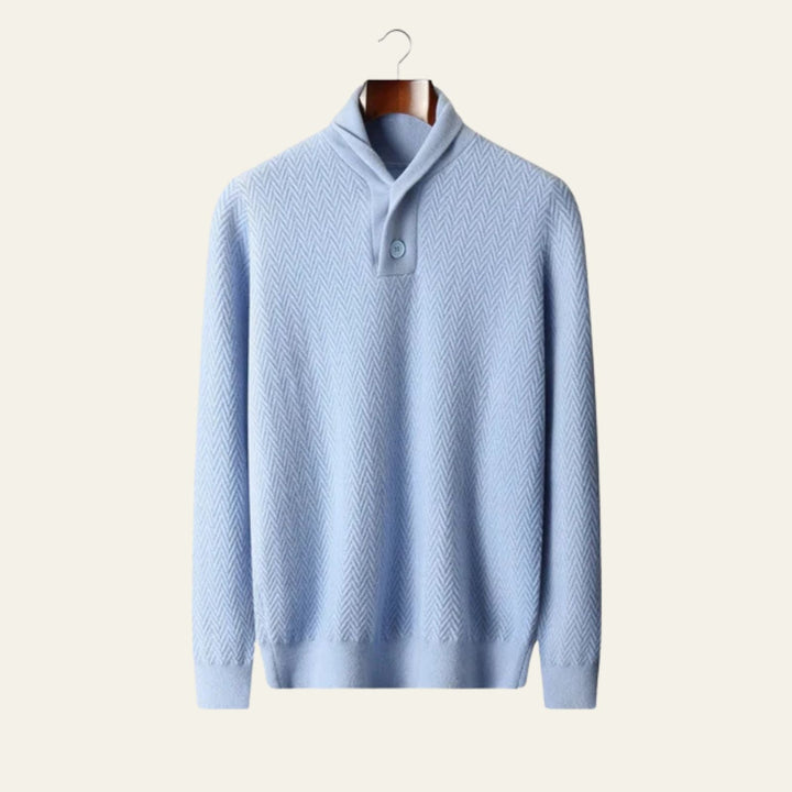 The Cortina Cashmere Zigzag Button Sweater