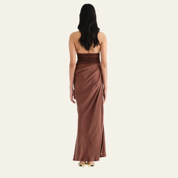 The Lisbon Draped Evening Maxi Dress