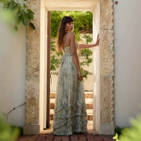 The Florence Floral Corset Maxi Dress
