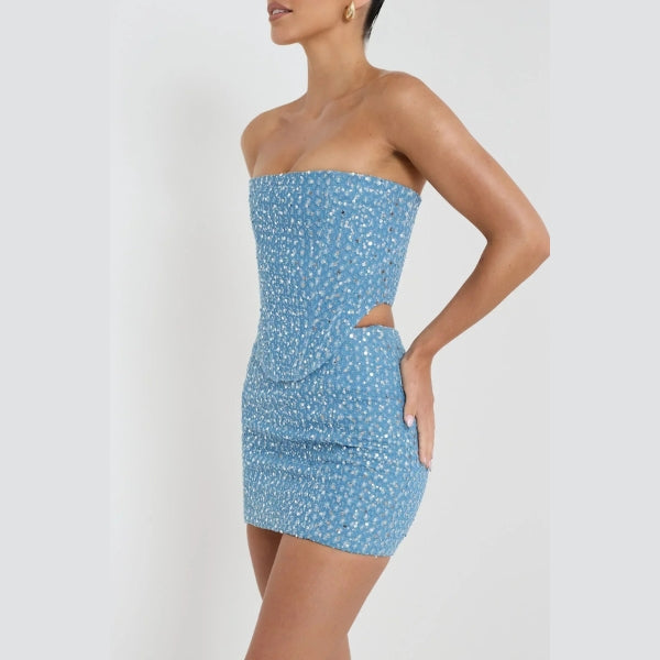 The Milan Sequin Strapless Mini Set