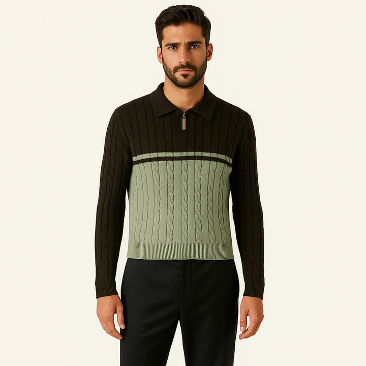 The Edinburgh Wool Quarter Zip Polo