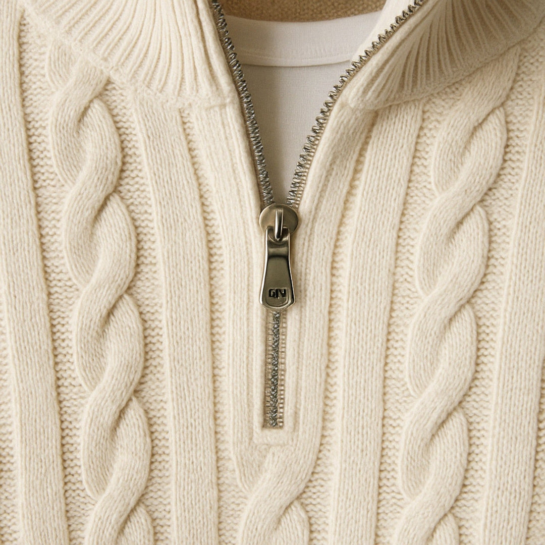 The Vienna Estate Quarter Zip Knit Sweater