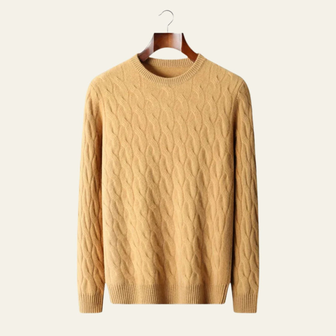 The St. Moritz Cashmere Cable Crewneck