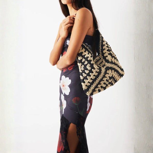 The Valencia Woven Crochet Hobo Bag