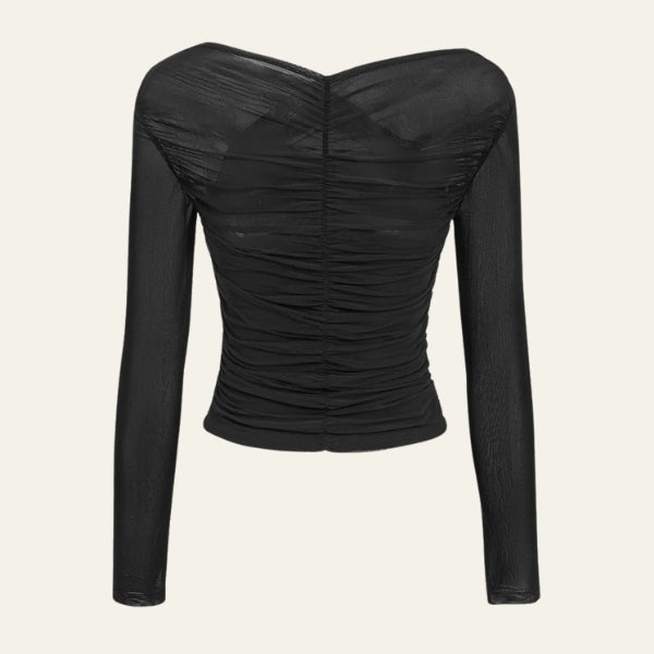 The Verona Mesh Wrap Top