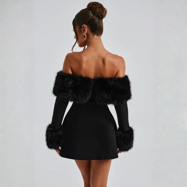 The Valentina Faux Fur Mini Dress