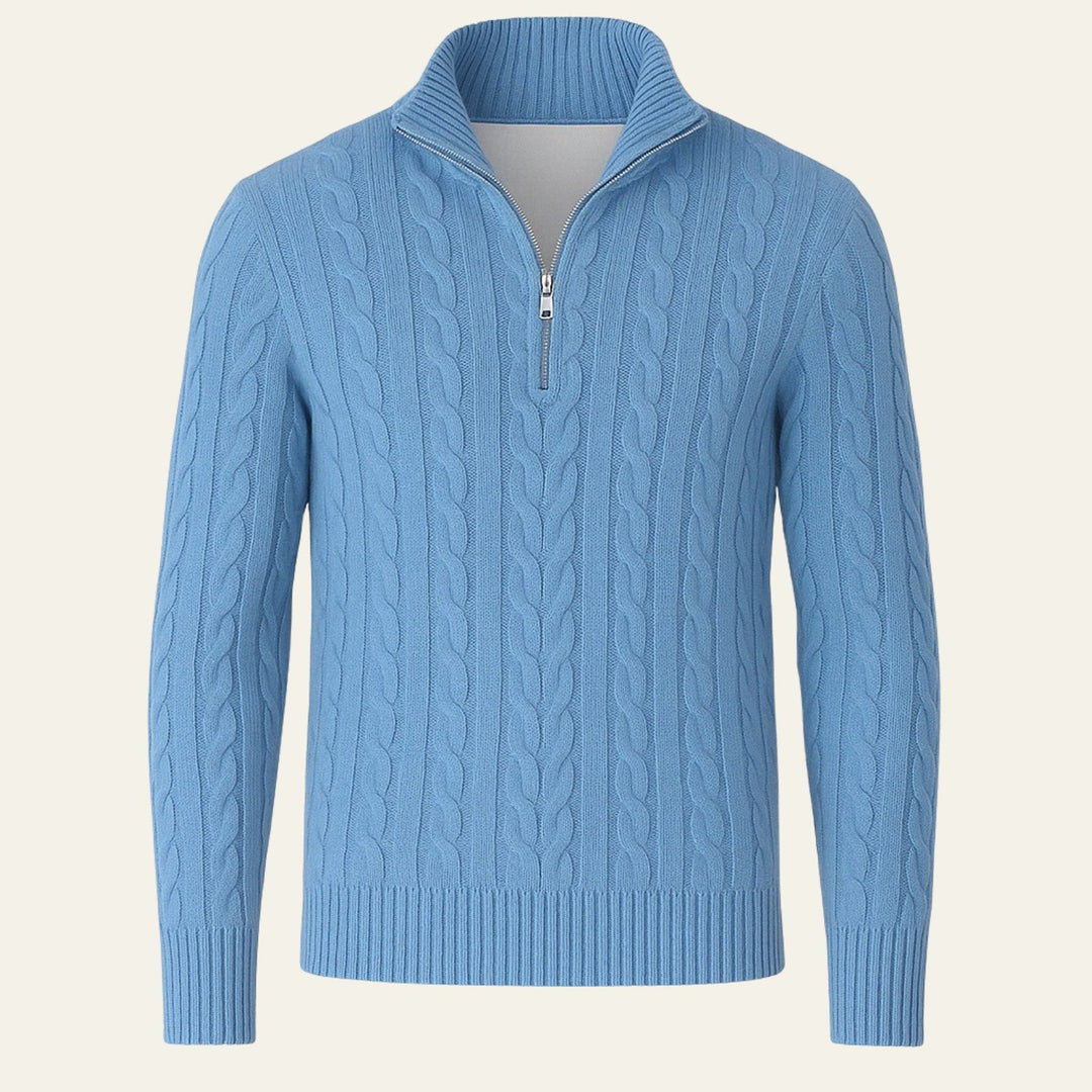 The Vienna Estate Quarter Zip Knit Sweater