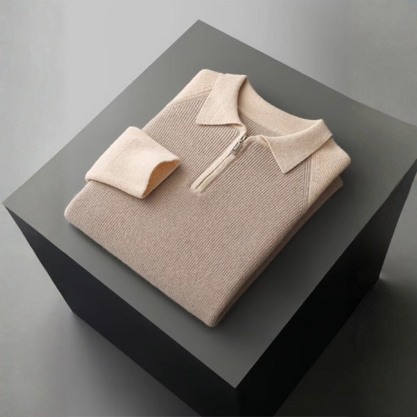 The Verona Merino Wool Half-Zip Polo