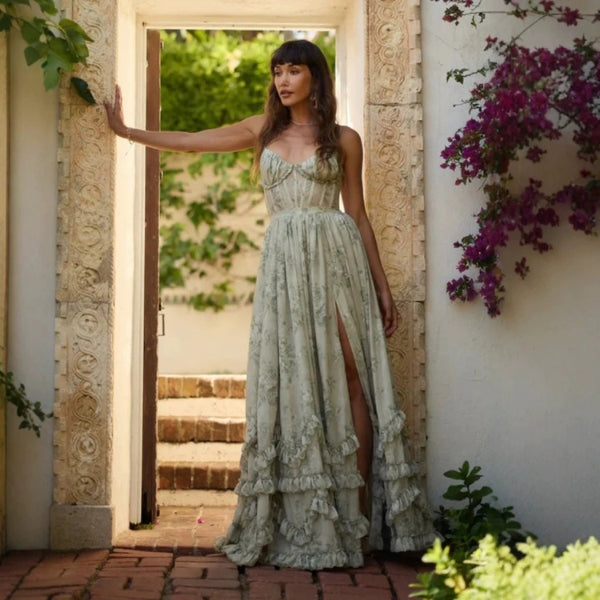 The Florence Floral Corset Maxi Dress