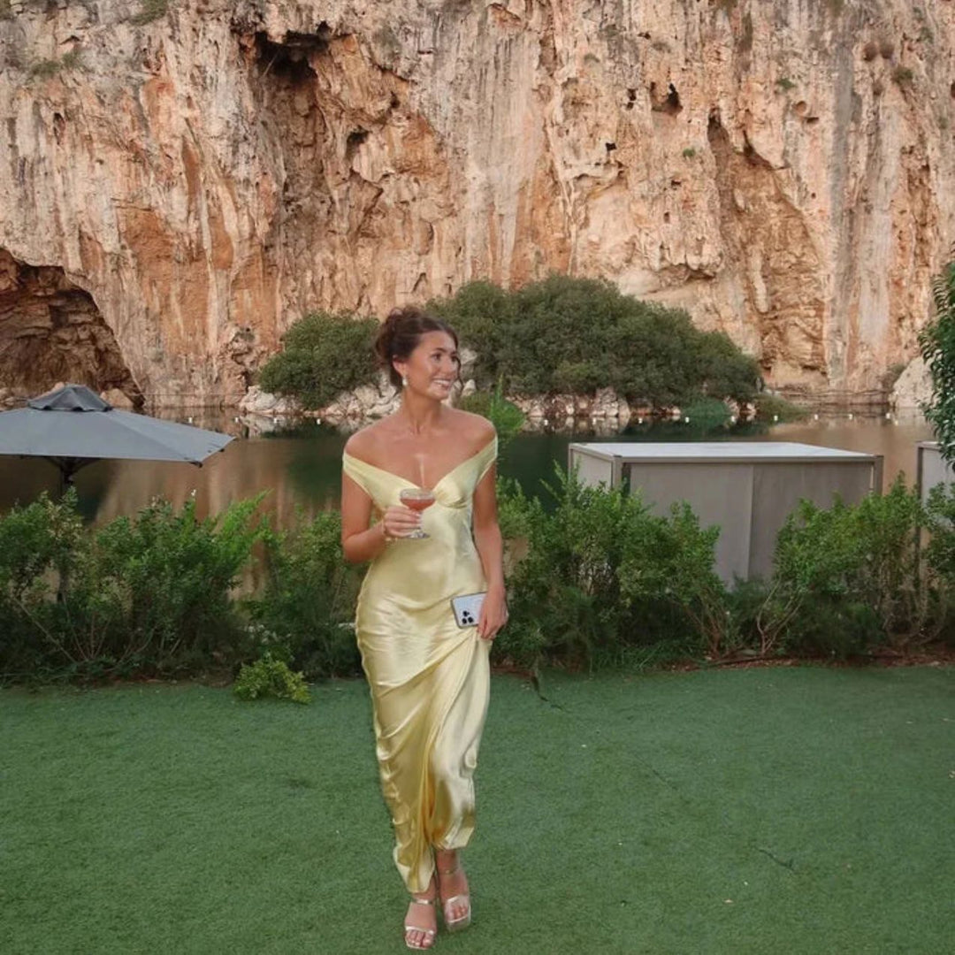 The Capri Off-Shoulder Maxi Dress