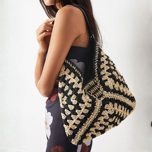 The Valencia Woven Crochet Hobo Bag