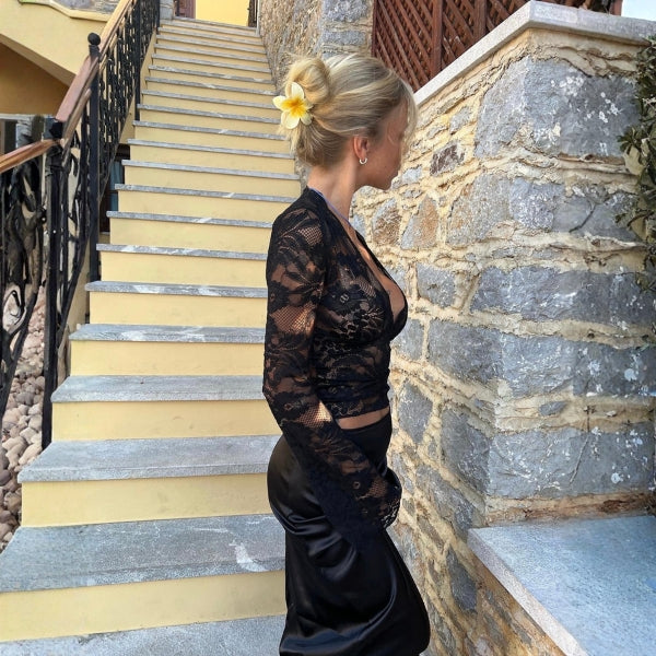 The Santorini Lace Sheer Top