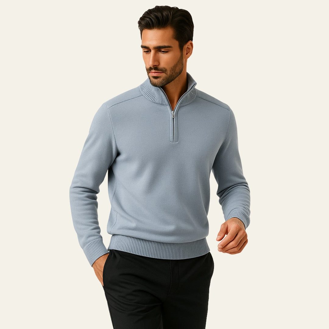 The St. Moritz Wool Quarter Zip Knit Sweater