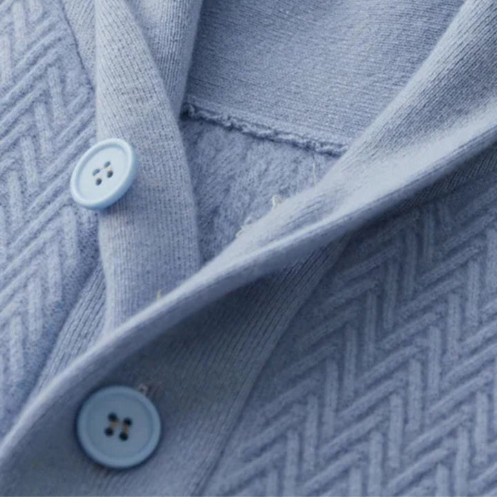 The Cortina Cashmere Zigzag Button Sweater