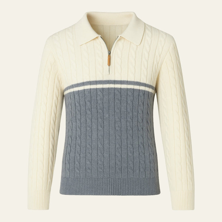 The Edinburgh Wool Quarter Zip Polo