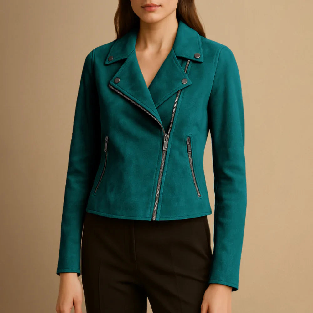 The Florence Suede Biker Jacket