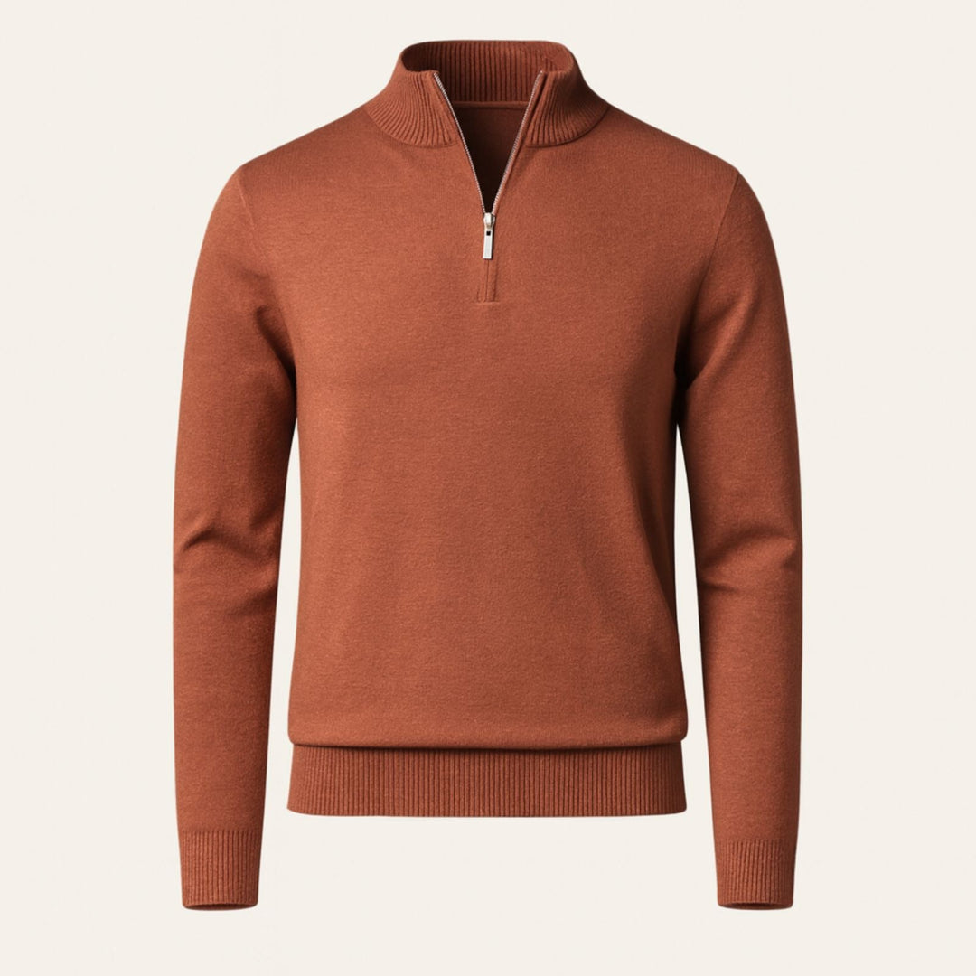 The Cortina Stand Collar Quarter Zip Sweater