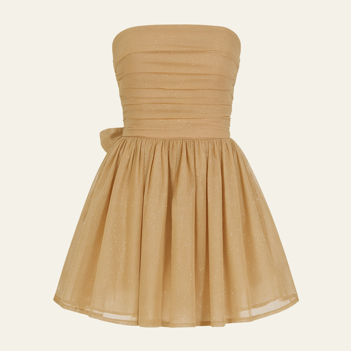 The Amalfi Sparkle Bow Mini Dress