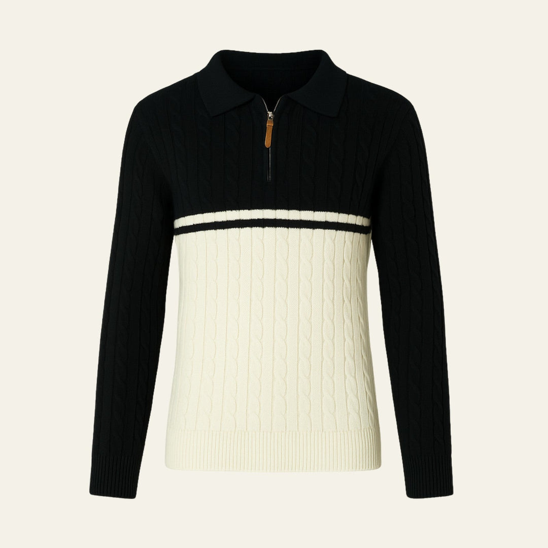 The Edinburgh Wool Quarter Zip Polo