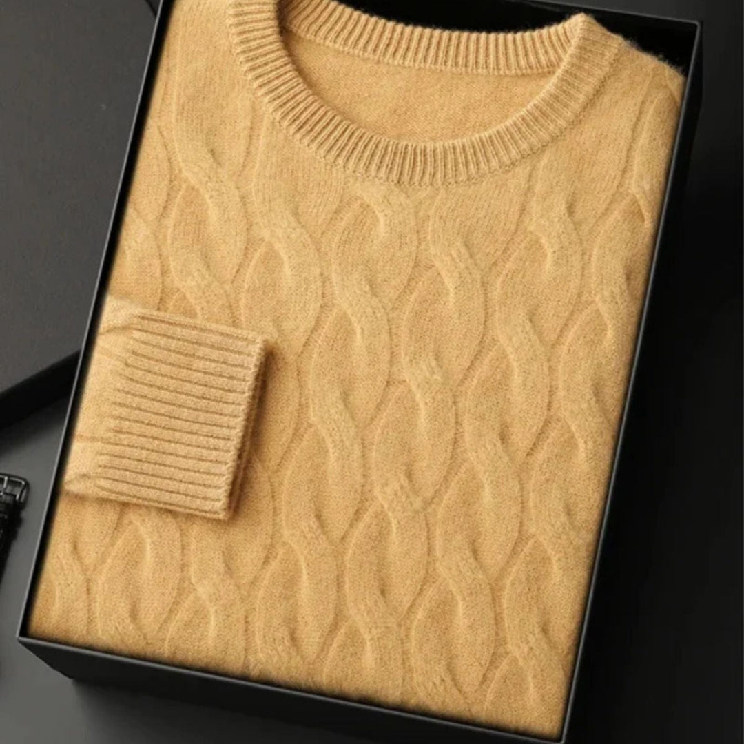 The St. Moritz Cashmere Cable Crewneck