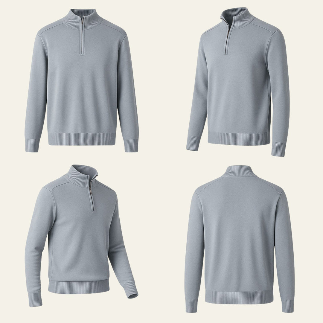 The St. Moritz Wool Quarter Zip Knit Sweater