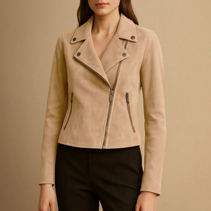 The Florence Suede Biker Jacket