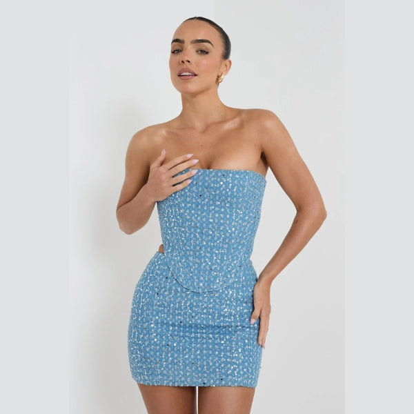 The Milan Sequin Strapless Mini Set