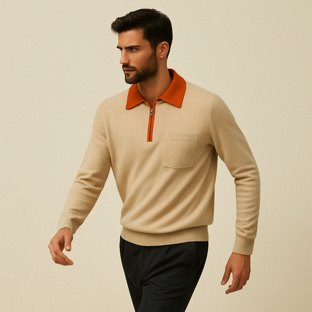 The Grenoble Cashmere Quarter Zip Sweater