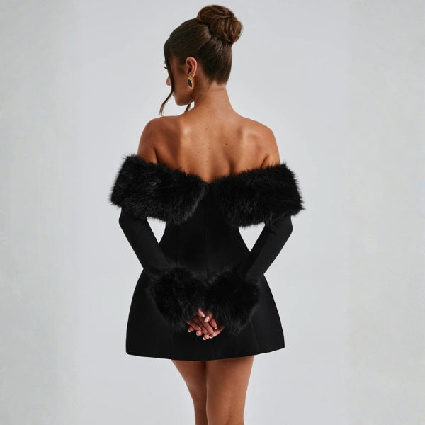 The Valentina Faux Fur Mini Dress