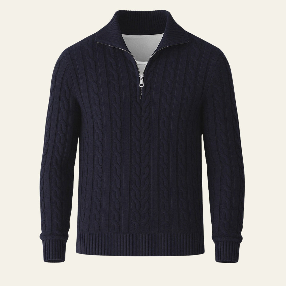 The Vienna Estate Quarter Zip Knit Sweater