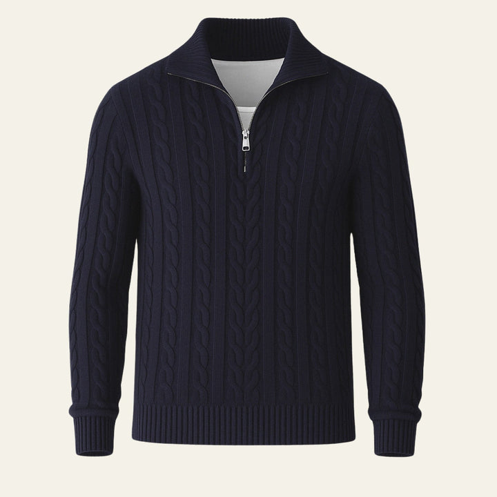 The Vienna Estate Quarter Zip Knit Sweater