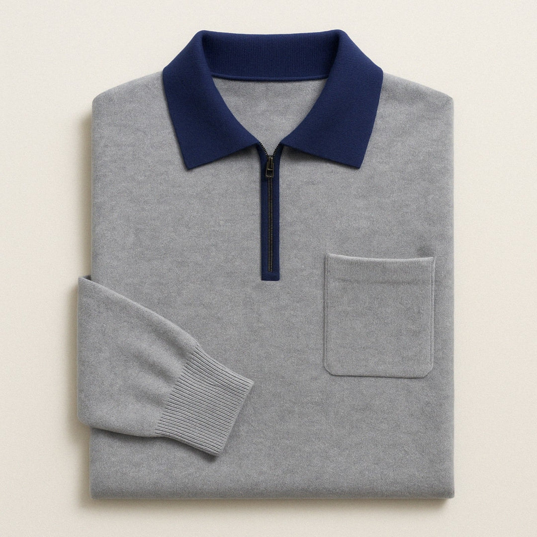 The Grenoble Cashmere Quarter Zip Sweater