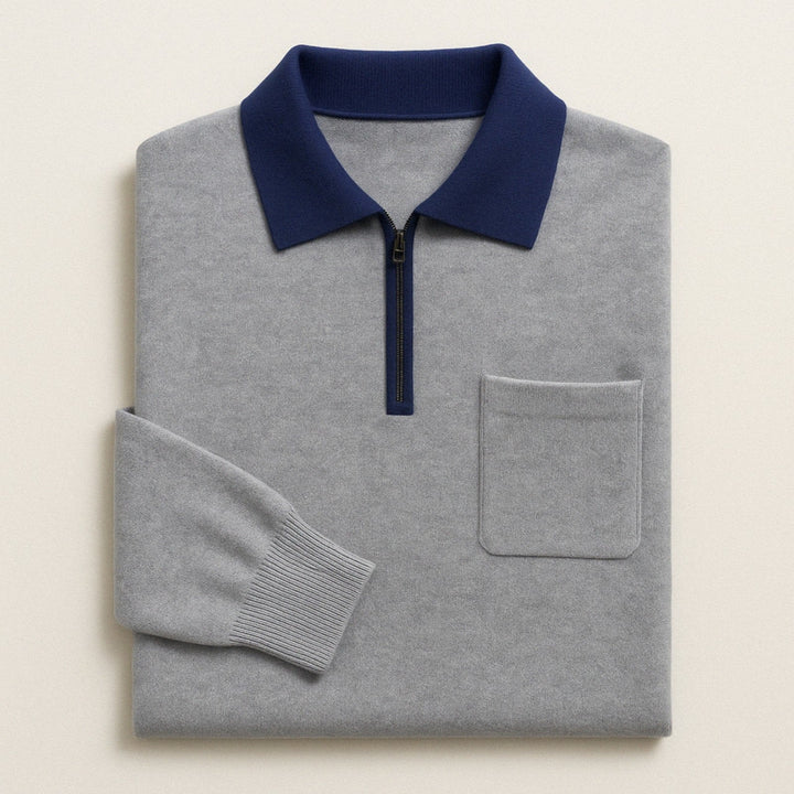 The Grenoble Cashmere Quarter Zip Sweater