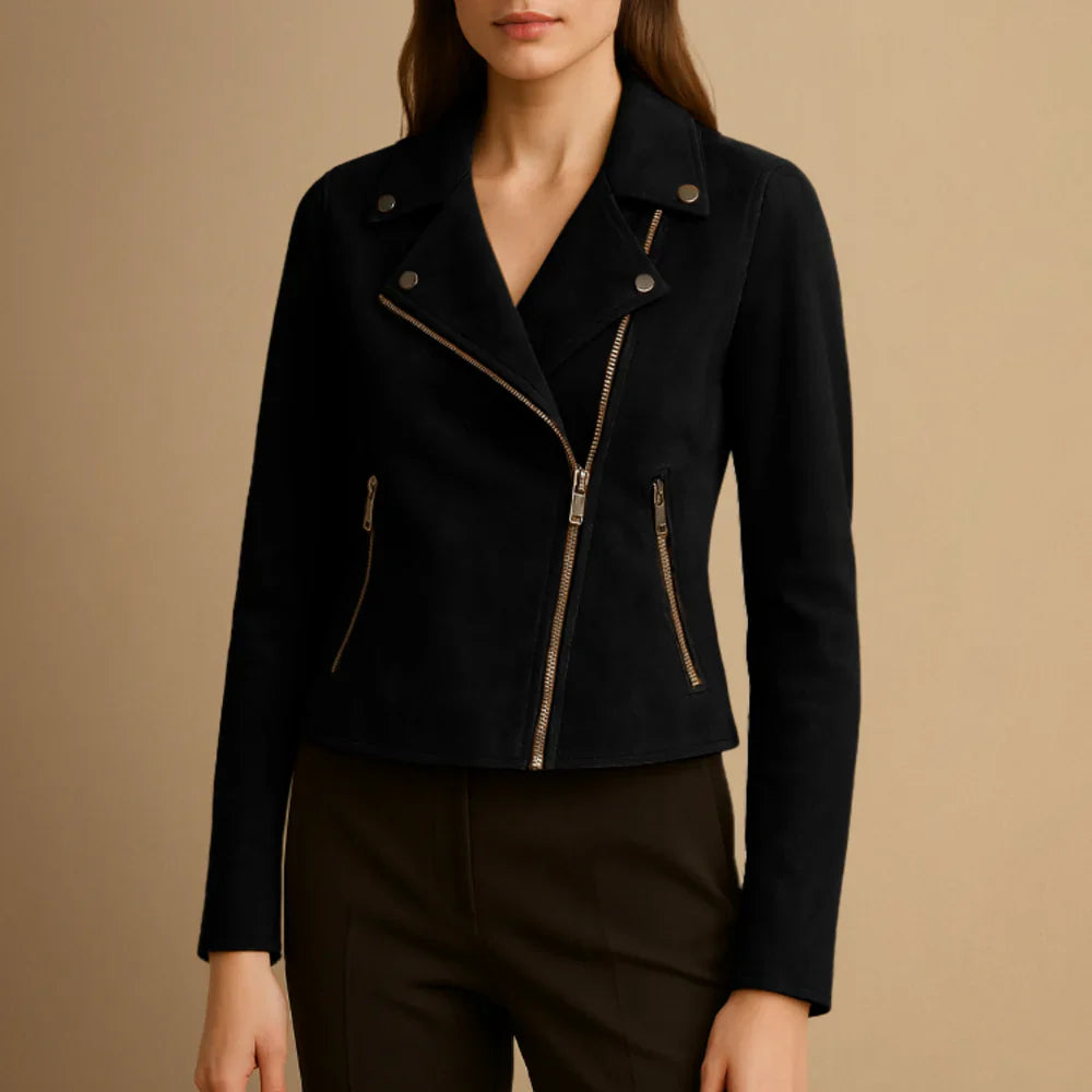 The Florence Suede Biker Jacket