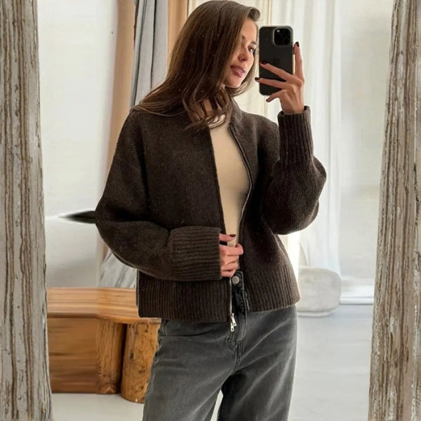 The Verona Knit Zip Cardigan