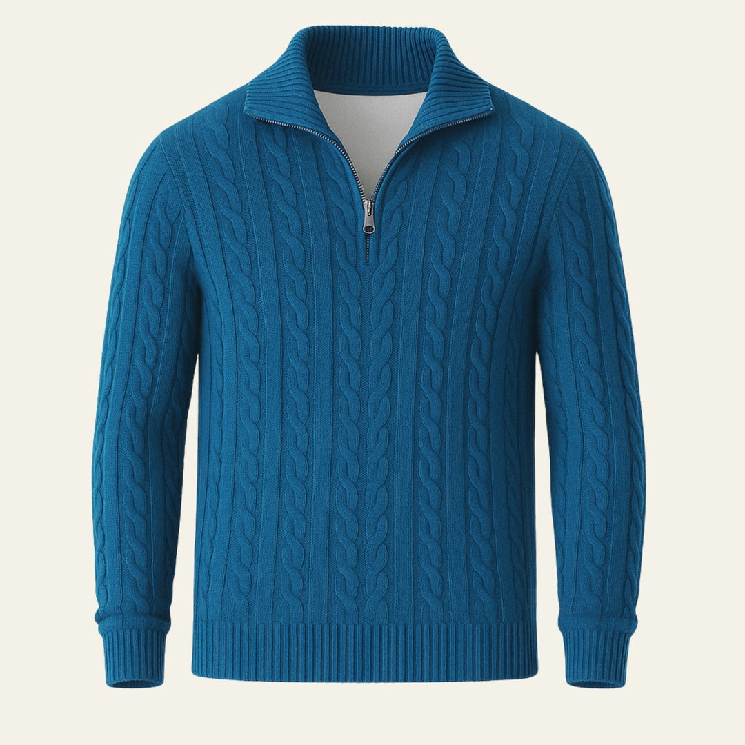 The Vienna Estate Quarter Zip Knit Sweater