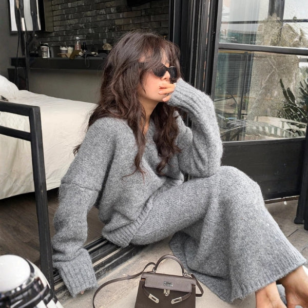 The Bordeaux Knit Skirt Set