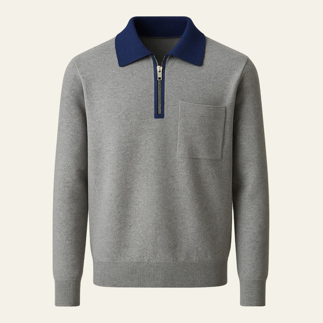The Grenoble Cashmere Quarter Zip Sweater