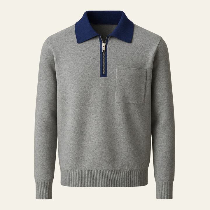 The Grenoble Cashmere Quarter Zip Sweater