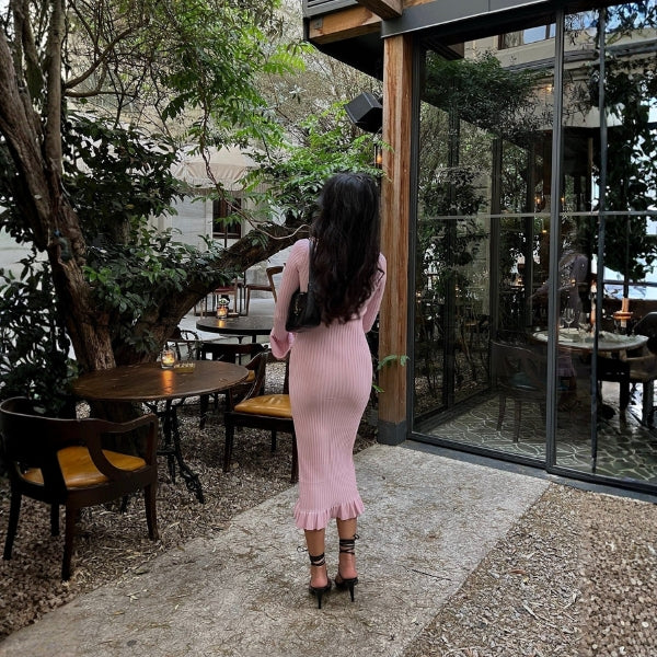 The Marseille Ribbed Knit Midi Dress