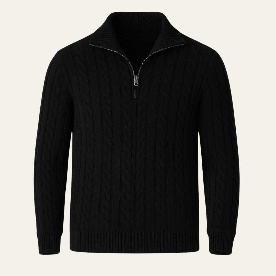The Vienna Estate Quarter Zip Knit Sweater