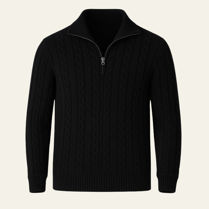 The Vienna Estate Quarter Zip Knit Sweater