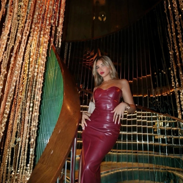 The Verona Faux Leather Corset Dress