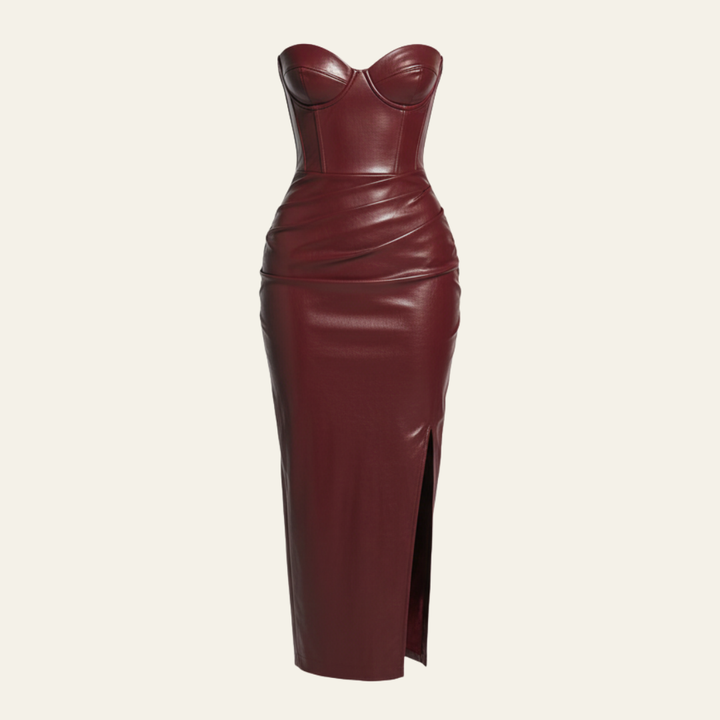 The Verona Faux Leather Corset Dress
