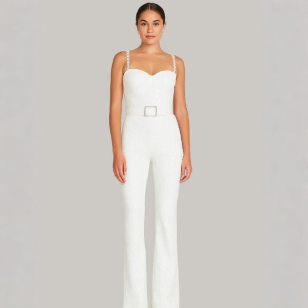 The Portofino Strapless Glitter Jumpsuit